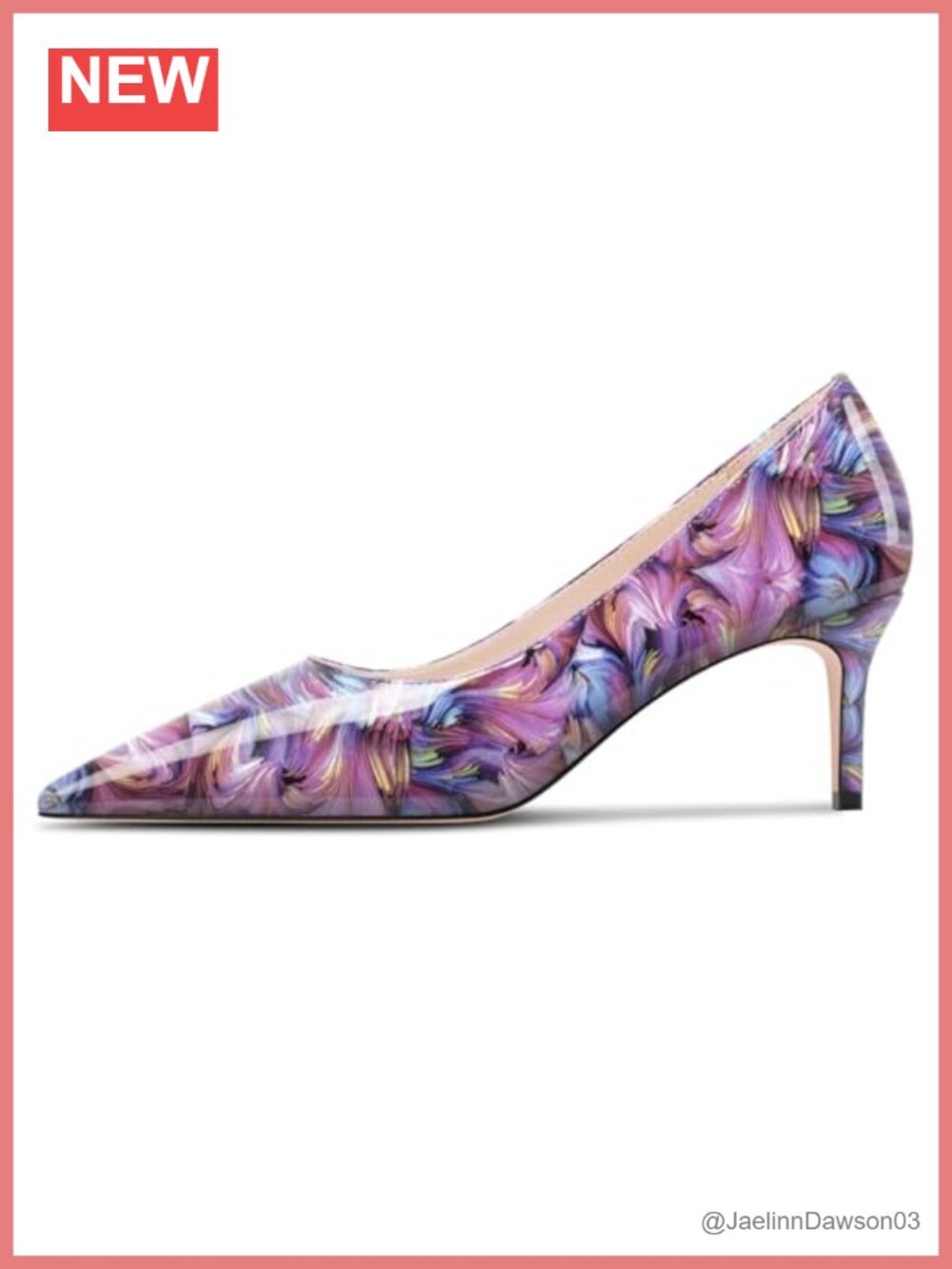Women's Patent Leather Kitten Heel Pointed Toe Pumps Slip-on Prom Wedding Shoes